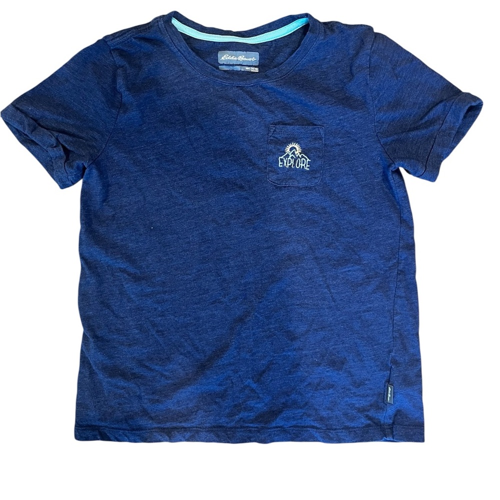 Eddie Bauer Navy Kids Tee with Explore Pocket